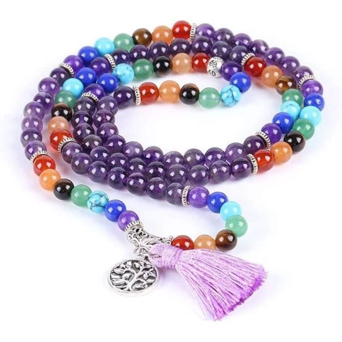 Bracelet En Pierre Naturelle, 7 Chakras Bracelet En Perles De Pierre Naturelle Bracelet En