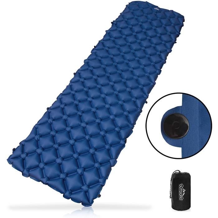 Matelas De Camping Gonflable Léger – 190x56x6 Cm, 530 G – Imperméable, Rapide à Gonfler – Pour Randonnée, Voyage