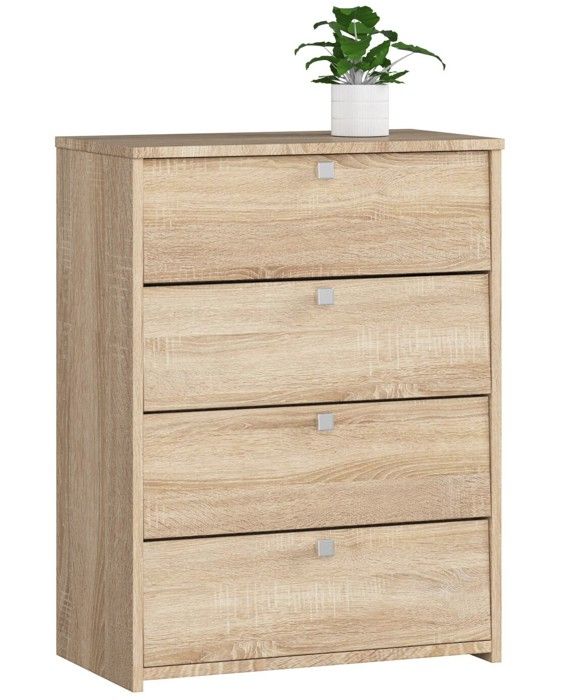 Meuble à chaussures AKORD Chêne Sonoma 60 cm 4 portes façade Chêne Sonoma 4 étagères 60x33x80 cm
