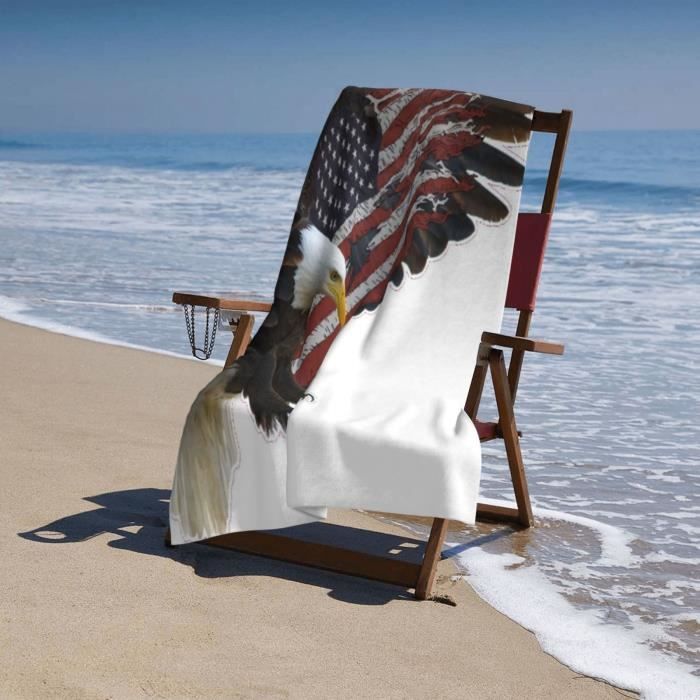 TM Motif drapeau USA Serviette de bain Serviette de bain Serviette de plage en coton niceeshop 