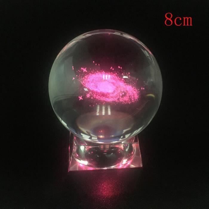 Boule De Cristal 3D Système Solaire - Sphère En Verre De 6 Cm Avec Planètes Gravées - Décoration Bureau Ou Cadeau