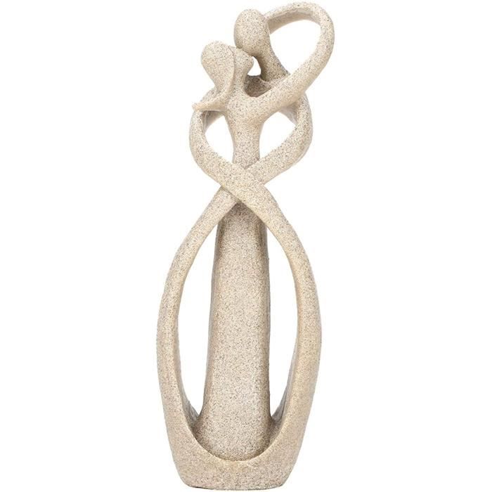 Sculpture en grès, figurine couple sculpture couple amoureux baiser