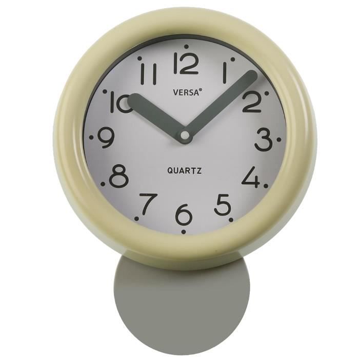 AMS 304 Horloge murale avec pendule mécanique pendule argentés montres H CA 25 cm 