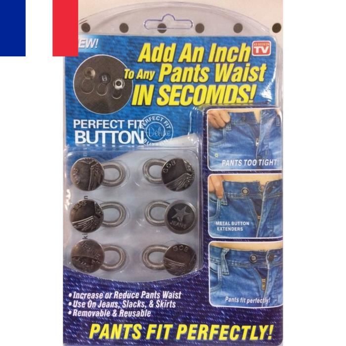Extenseur Bouton De Pantalon/jupe - Rallonge Avec Ressort - Taille M - Argenté - Neuf