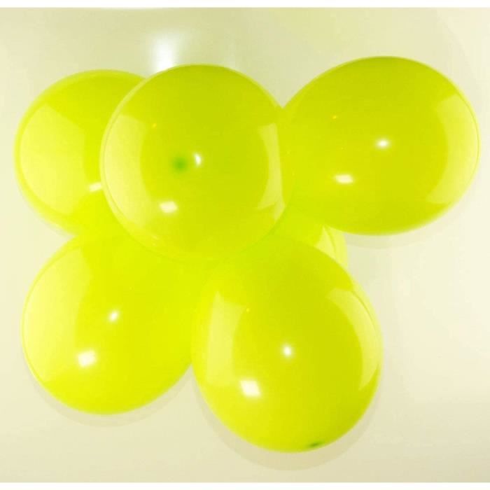 Ballons x6 Vert Citron Latex Pois Ballons Fête