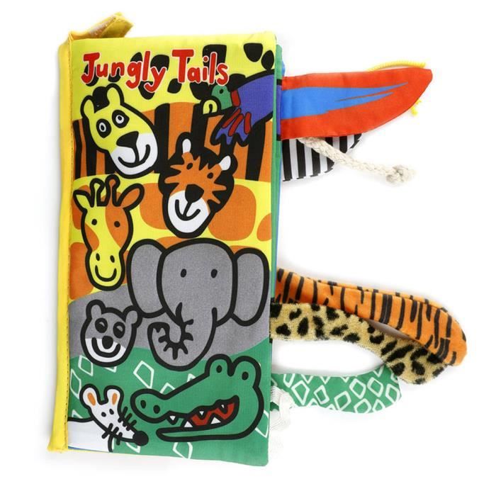 Atyhao Livre Pour Tout Petits Jouets De Livre De Tissu De Bebe Queues D Animaux D Apprentissage Anglais Animal Sauvage Cdiscount Jeux Jouets