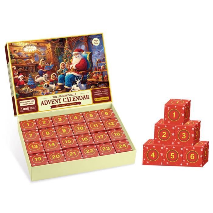Calendrier De L'Avent 1008 Puzzles De Noël, Compte à Rebours Surprise, Cadeaux De Thanksgiving, Jeu Familial, 2024 Pcs