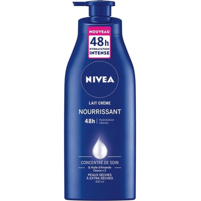 NIVEA Lait Crème Nourrissant 48h – 400 Ml Bodylotion Für Trockene Bis Sehr Trockene Haut, Mit Mandelöl