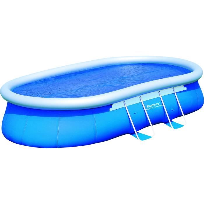 Bâche solaire BESTWAY pour piscine hors sol ovale Fast Set 488 x 305 x 107 cm - Bleu - 410 x 260 cm - 1500 gr/m2