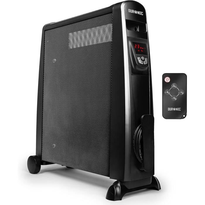 Duronic HV101 Radiateur électrique avec panneaux Mica 2500W | Chauffage écoresponsable chauffant en 1 min avec thermostat ajustable | Extinction automatique |3 Niveaux de puissance | Sans huile