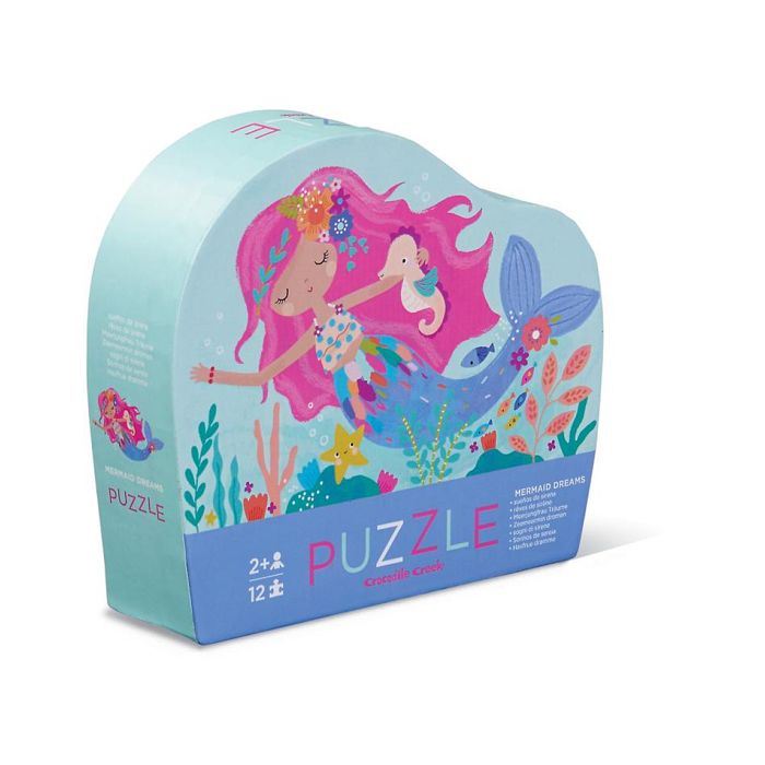 Crocodile Creek Mini Puzzle Da Pavimento, Mermaid Dreams, 12 Pezzi Grandi, Per Bambini Dai 2 Anni In Su, Scatola Resistente Per Riporre Oggetti, Il Puzzle Finito Misura 22,9 X 30,5 Cm