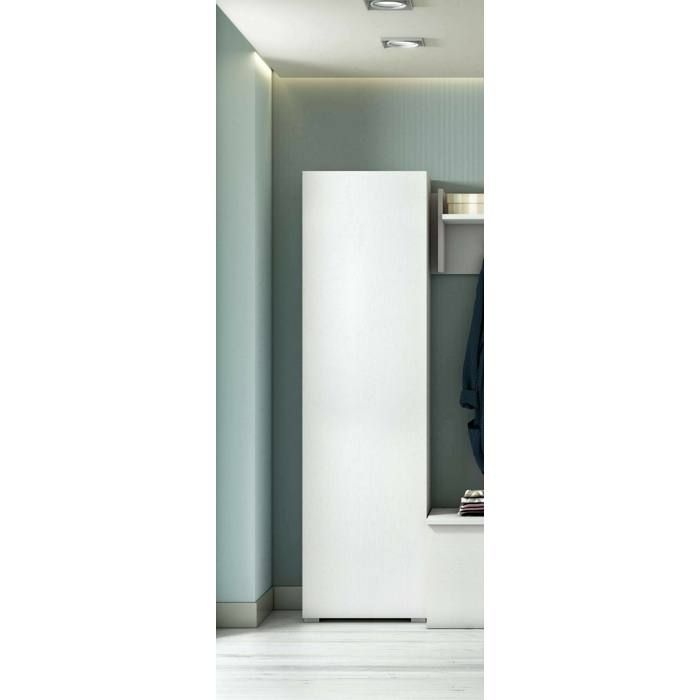 Dmora - Armoire polyvalente Fiordaliso 1 porte 50x30h182 cm Blanc Panneau effet bois Dmora - Armoire polyvalente Fiordaliso 1 porte 50x30h182 cm Blanc Panneau effet bois