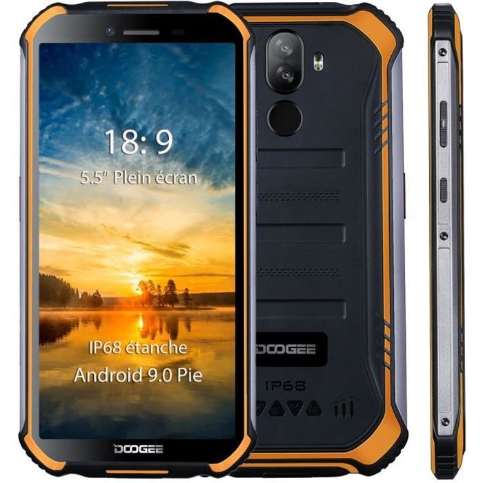 Vente Téléphone portable DOOGEE S40 Smartphone 4G IP68 - Etanche - 5.5" Android 9.0 - Batterie 4650mAh - 32 Go - Orange pas cher Vente Téléphone portable DOOGEE S40 Smartphone 4G IP68 - Etanche - 5.5" Android 9.0 - Batterie 4650mAh - 32 Go - Orange pas cher