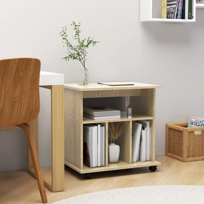 FAMIROSA Armoire à roulettes Chêne Sonoma 60x45x60 cm Aggloméré-479 FAMIROSA Armoire à roulettes Chêne Sonoma 60x45x60 cm Aggloméré-479