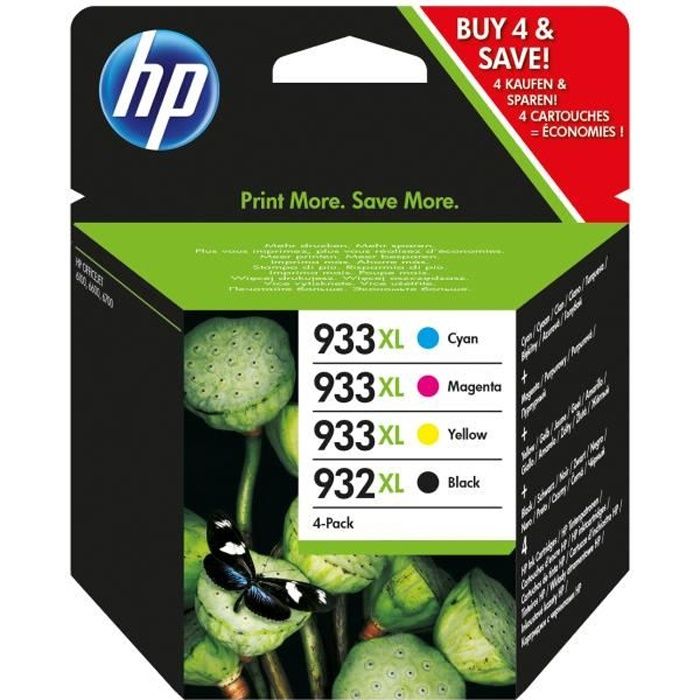 Cartouche d'encre HP 903XL Noir et couleur, LOT de 4 cartouches