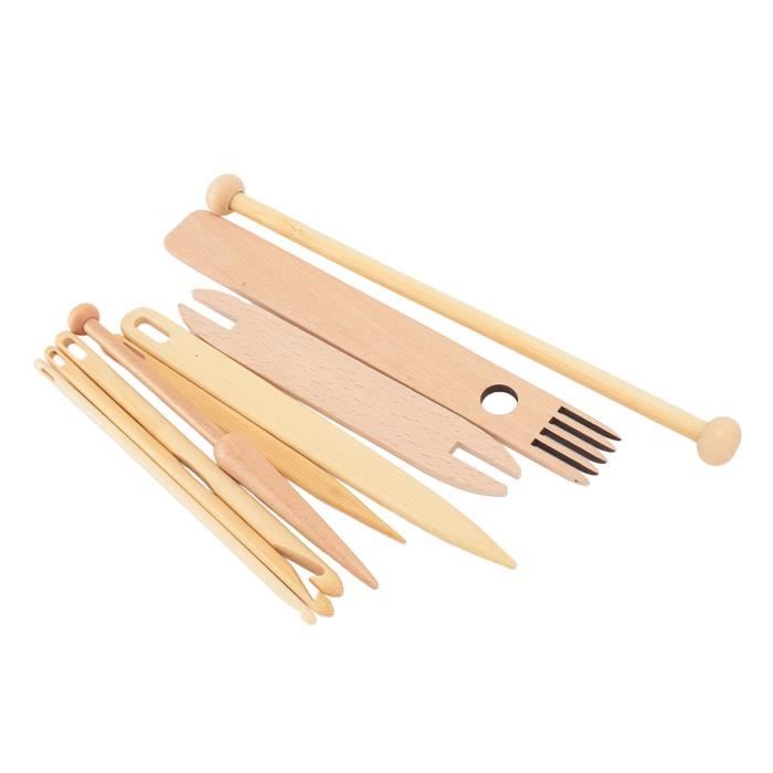 Wisepro Kit de tissage de panier, 13 pièces - Outil de bricolage en rotin - Aiguille de pin - Kit débutant pour la fabrication de paniers et la réparation de meubles