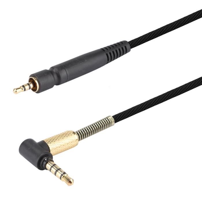 Cable De Repuesto Para Auriculares Sennheiser Game One/GSP - 2 Metros, Nailon Trenzado, Con Refuerzo En Resorte