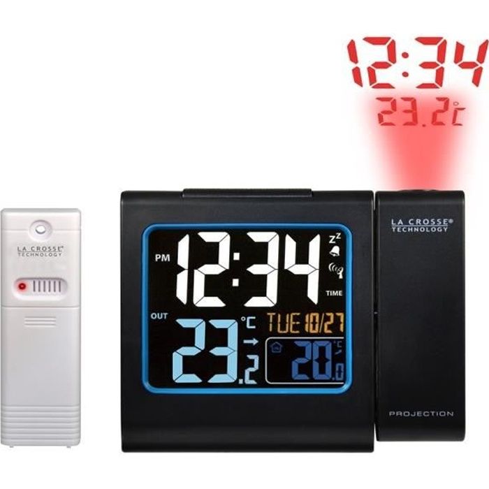BRESSER MyTime Crystal P couleur Réveil de projection et station météo