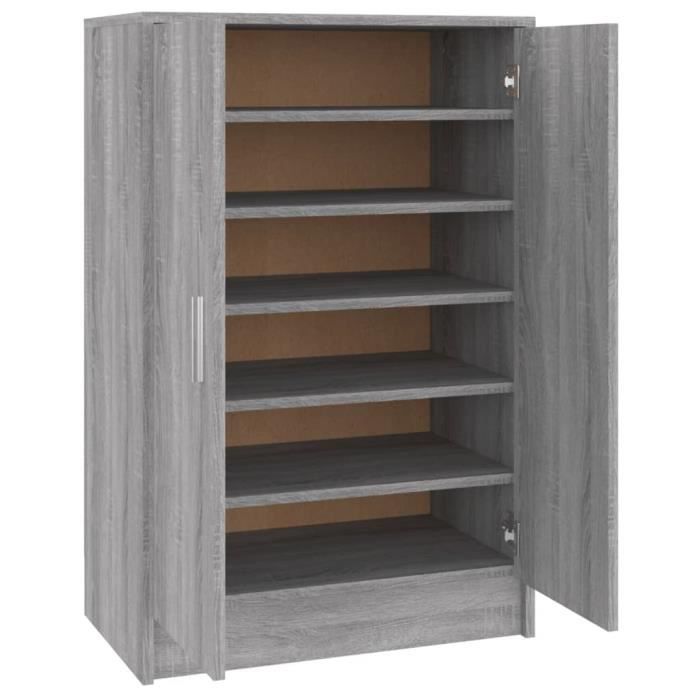 Meuble d’entrée - MOTHINESSTO - LY4957 - Sonoma gris - 60x35x92 cm - Bois dingénierie
