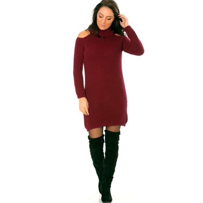 robe pull rouge bordeaux