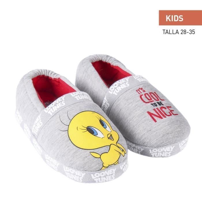 chaussons fille looney tunes - cerda - light gray - pointure 28/29