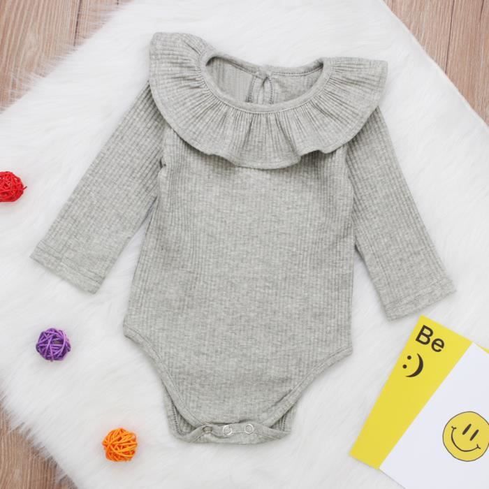 0 24 Mois Bebe Fille Body Raye Col Falbala Manche Longue Barboteuse Couleur Pure Gris Cdiscount Pret A Porter 0 24 Mois Bebe Fille Body Raye Col Falbala Manche Longue Barboteuse Couleur Pure Gris Cdiscount Pret A Porter