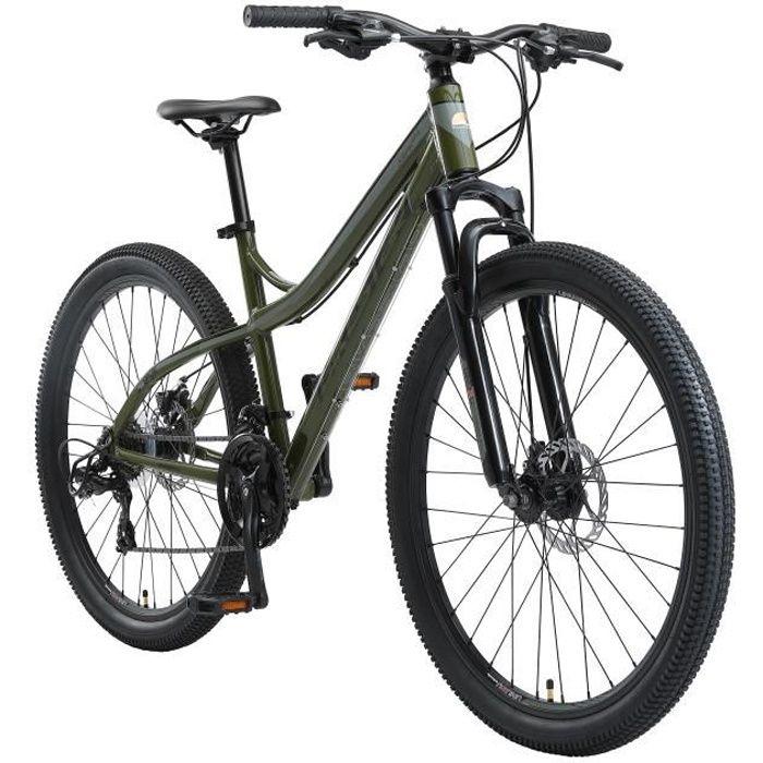 BIKESTAR | Vélo tout terrain | 27,5 pouces | Mountainbike suspension avant cadre 17 pouces | Edition VTT | Olive Gris