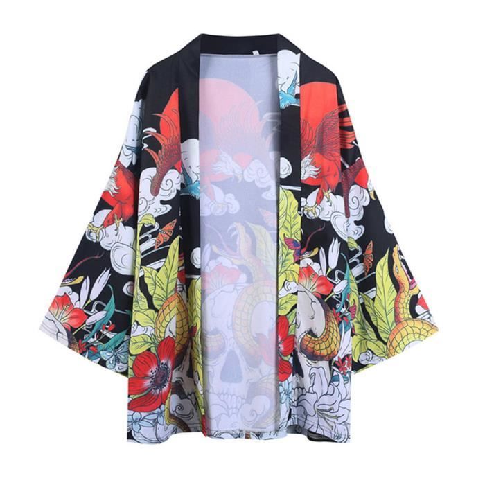 Lsland Wave Style Été Kimono Chemise Hommes À Manches Chemise Manteau Lsland Wave Style Été Kimono Chemise Hommes À Manches Chemise Manteau