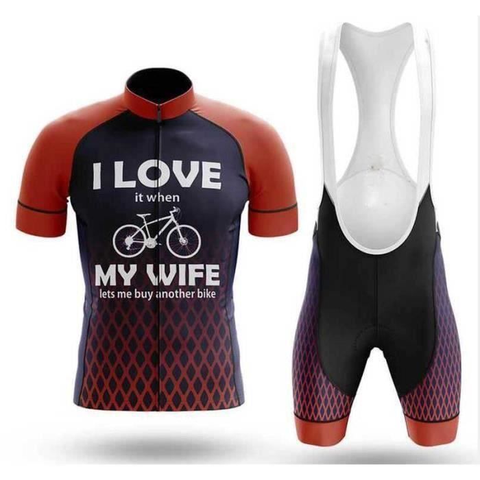 2021 Maillot de Cyclisme Homme Manches Courtes + Cuissard à Vélo GEL