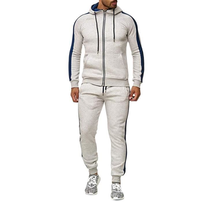 Tenue Sport Fitness Ample Confort RUMAOZIA Survêtement Pour Homme - Deux Pièces - Sweat à Capuche Et Pantalon Baggy - Confortable - 2 Pièces - Sweat Tenue Sport Coton Ample