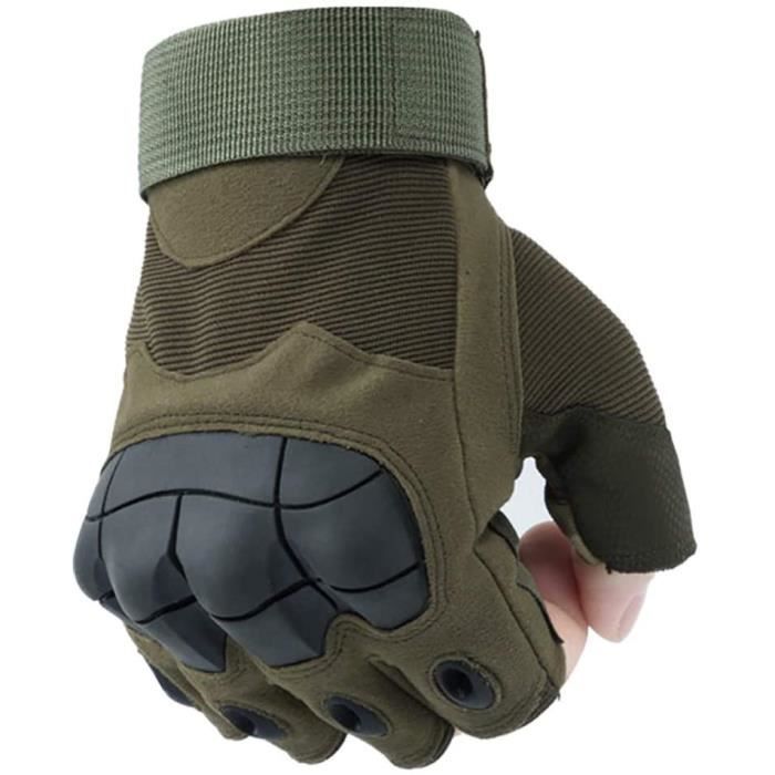 Gants Moto Homme Demi-Doigts - Protection Articulations Dures