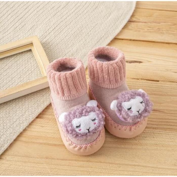 Paires De Chaussons Rose Bebe Antiderapantes 18 24 Mois Rose Cdiscount Chaussures