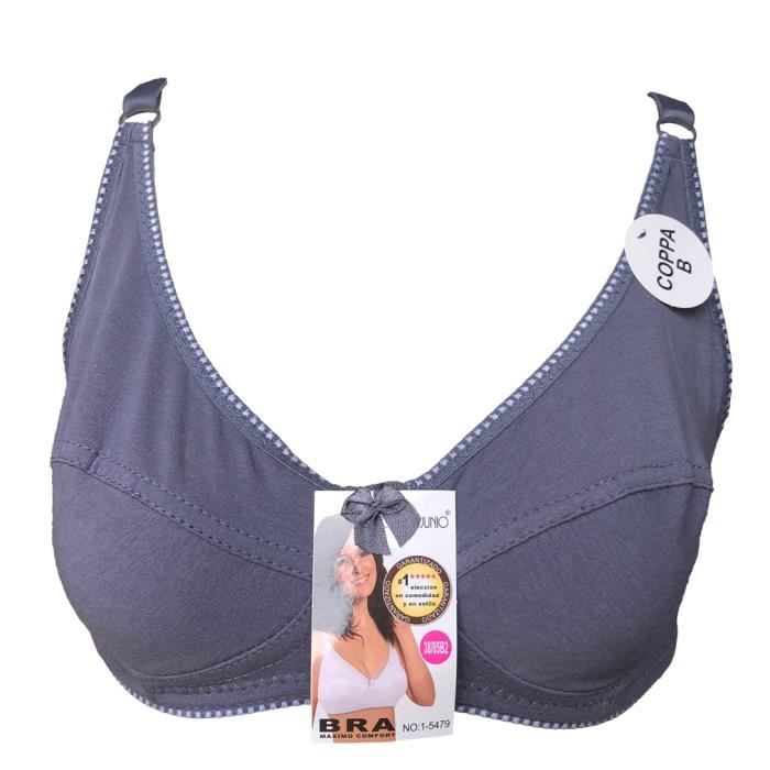 Soutien-gorge Grande Taille 110F - Rose Damier à Armatures - Coton Mixte - Femme