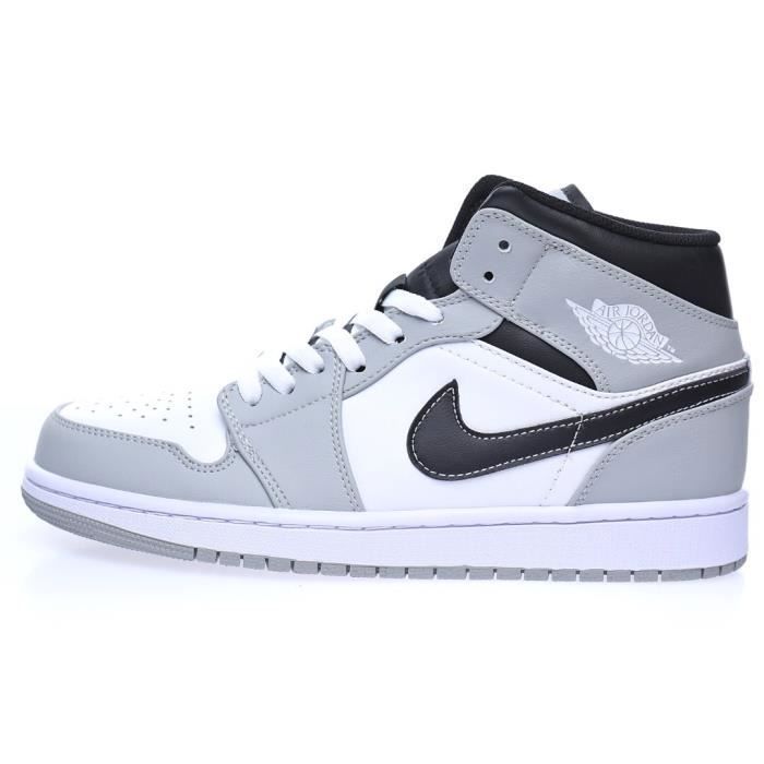Baskets AIR-JORDAN 1 FDJFLFGFH Mid Light Smoke Grey Femme et Homme Gris - Cdiscount Chaussures