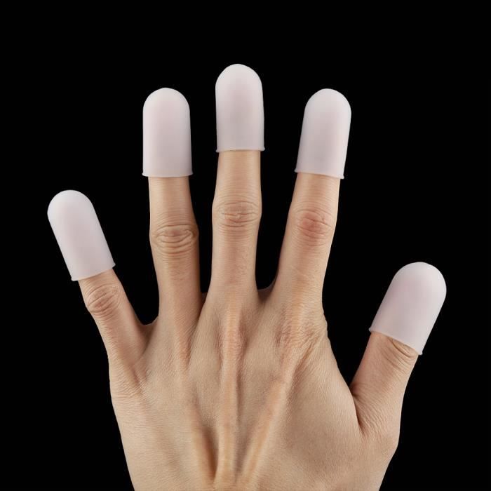 NyxSeat Lot De 20 Protège-Doigts En Silicone Blanc - Pour Petits Doigts Et Pouces - Antidérapant Et Confortable