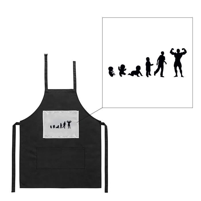 Tablier Noir De Cuisine Barbecue Bebe Evolution Muscle Imprime Cdiscount Maison