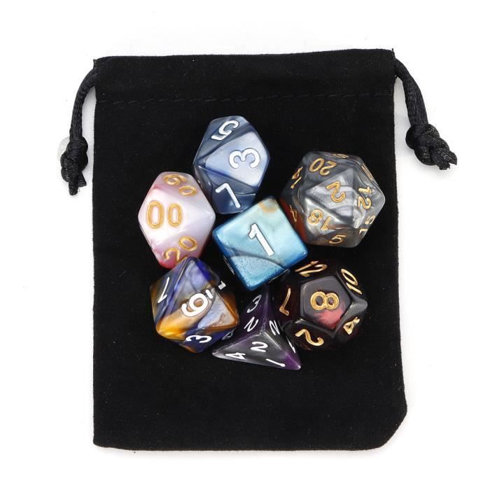 Lot De 7 Dés En Résine Grenouille DND - Dés Polyédriques Donjons Et Dragons Avec Pochette Velours