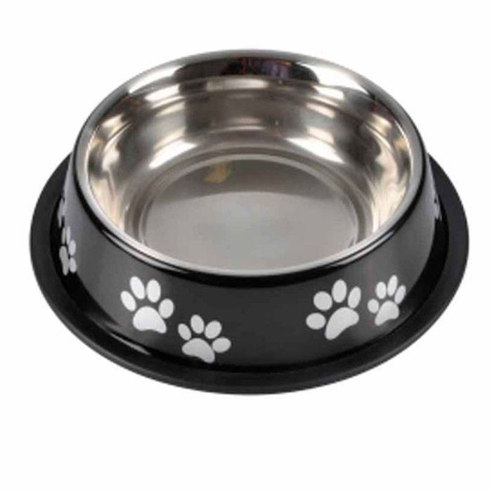 Gamelle Antidérapante Chien & Chat Pattes 21cm Noir Gamelle Antidérapante Chien & Chat Pattes 21cm Noir