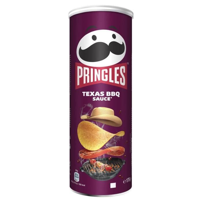 LOT DE 5 - PRINGLES - Chips tuiles Texas Barbecue BBQ - boîte de 175 g