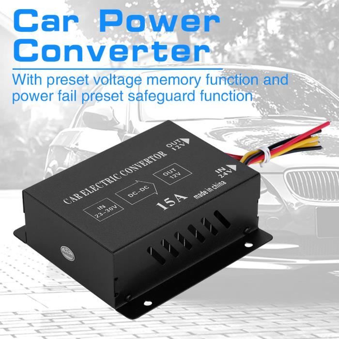 Adaptateur Allume-cigare 220V Vers 12V - Convertisseur 15A 180W Pour Frigo Voiture, Gonfleur, TV Portable