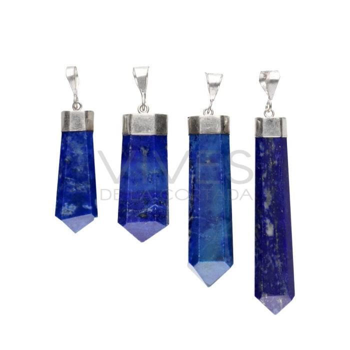 Pendentif Pointe Hexagonale En Lapis Lazuli Et Argent - Poids 3,6 G - Occasion