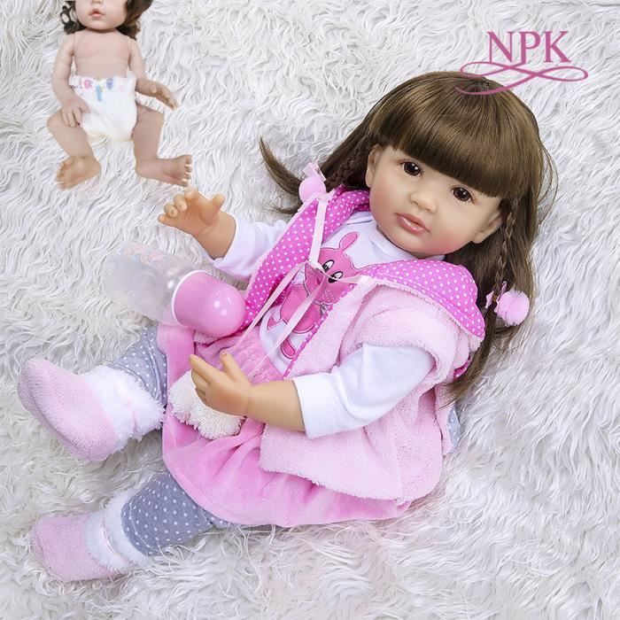 Poupée Reborn pour fille, 55CM, corps entier en Silicone, vinyle souple