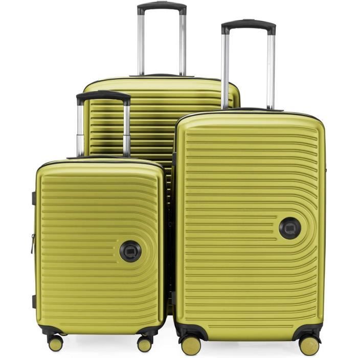 Set 4 Valises Rigides Monzana Bleu - S/M/L/XL, 4 Roues 360°, Serrure Code | Idéal Voyage Et Vacances