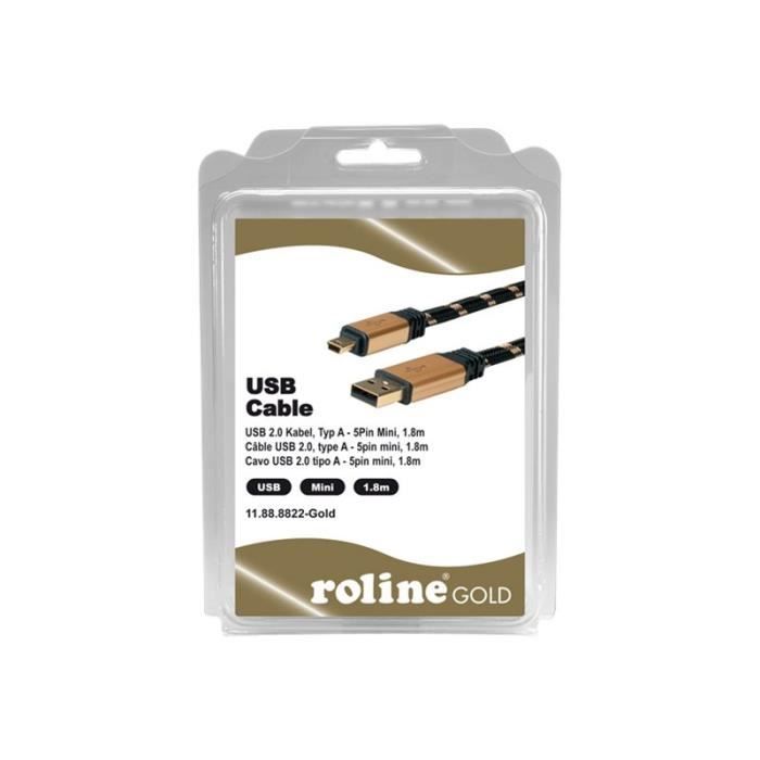 Roline Gold Câble USB mini USB type B (M) pour USB (M) USB 2.0 1.8 m