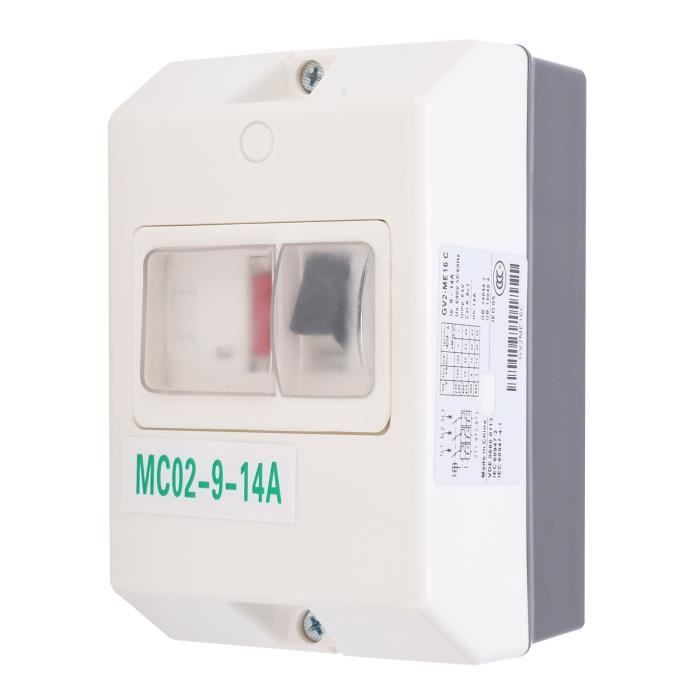 Interrupteur Sécurité Moteur Interrupteur Protection Moteur MC02 9-14A - IP55 Étanche - 220V/380V - Pour Moteurs Électriques Disjoncteur Moteur