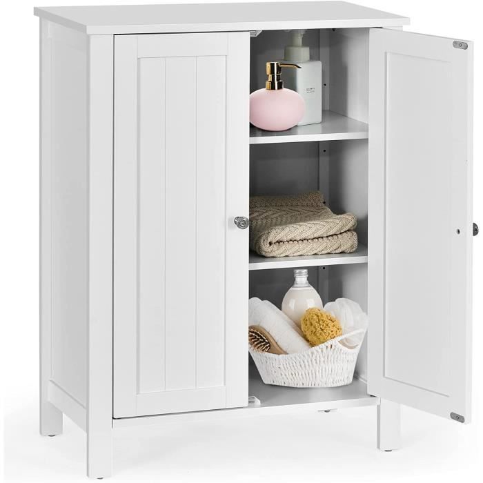 Meuble Salle De Bain GIANTEX - Armoire Rangement 3 Tiroirs + Placard, Noir 28 X 58 X 81 Cm