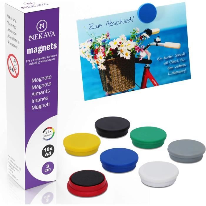 Lot de 12 aimants ronds pour réfrigérateur et tableau blanc, parfaits