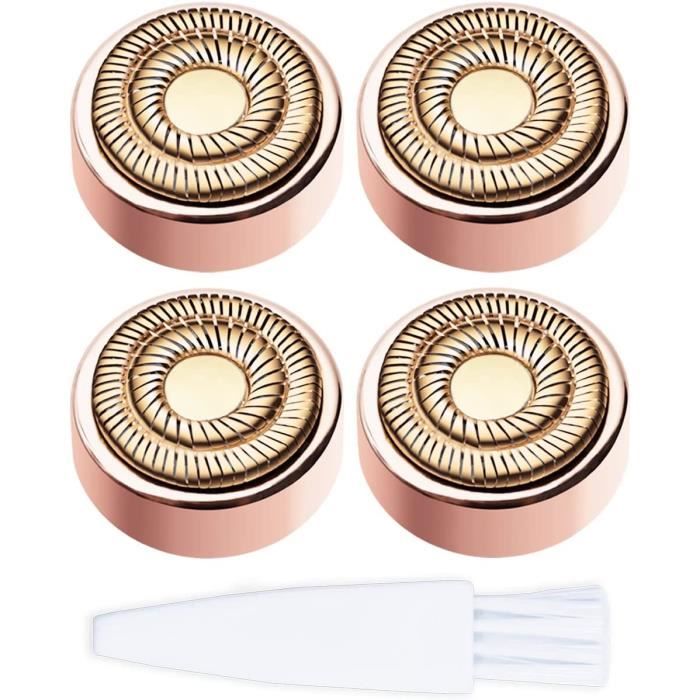 Lot De 4 Têtes De Rechange Plaquées Or 18K Pour épilateur Facial - Neuf Sous Blister