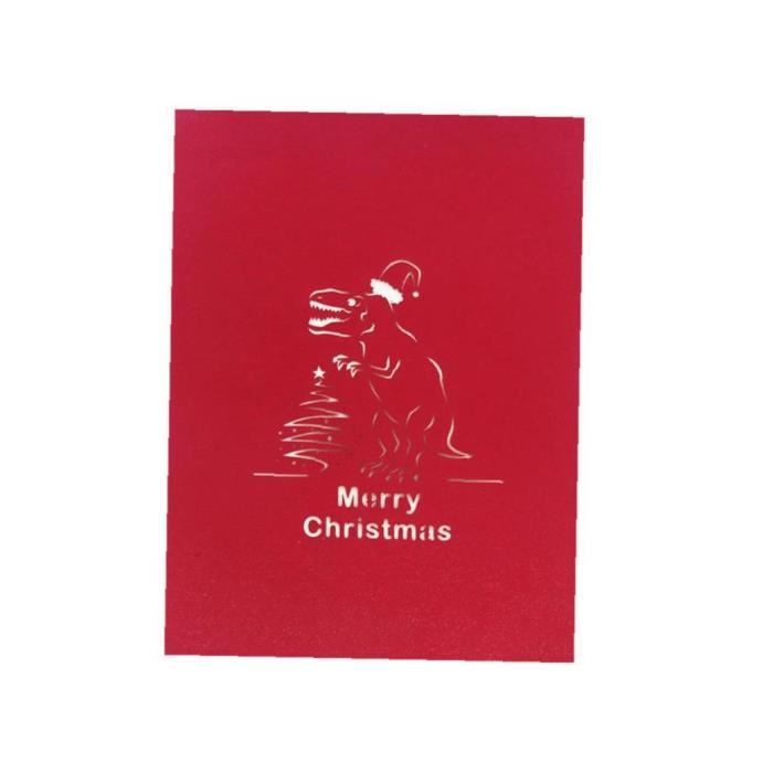 Dinosaure 3D Stéréo Carte de Noël Papier Sculpture Carte Hollow