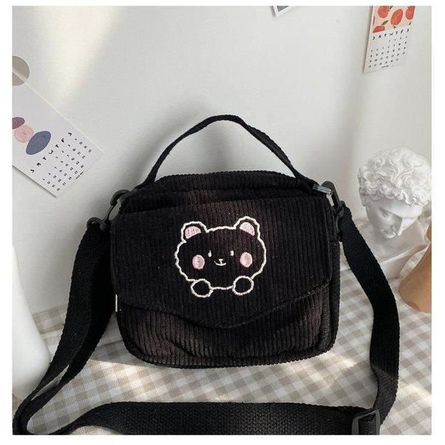 Noir Sac ?� Main en Toile ?� Fermeture ??clair pour Femme, Style Preppy, Fourre-Tout pour ??tudiant 